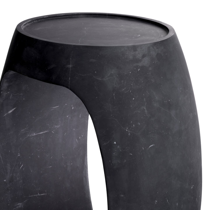 Side Table Clipper High Honed Black Marble Furniture Eichholtz