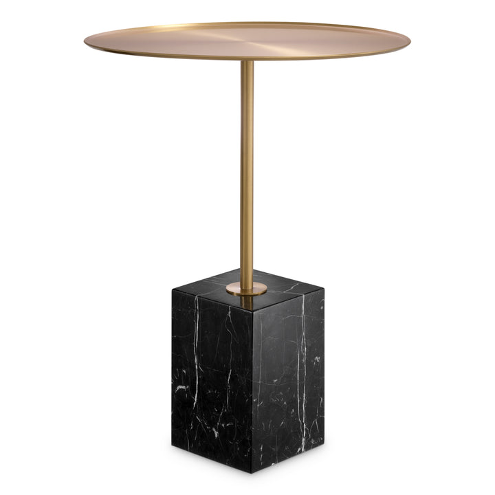 Side Table Cole Brushed Brass Finish Black Marble Furniture Eichholtz