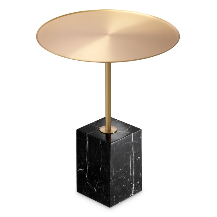 Side Table Cole Brushed Brass Finish Black Marble Furniture Eichholtz