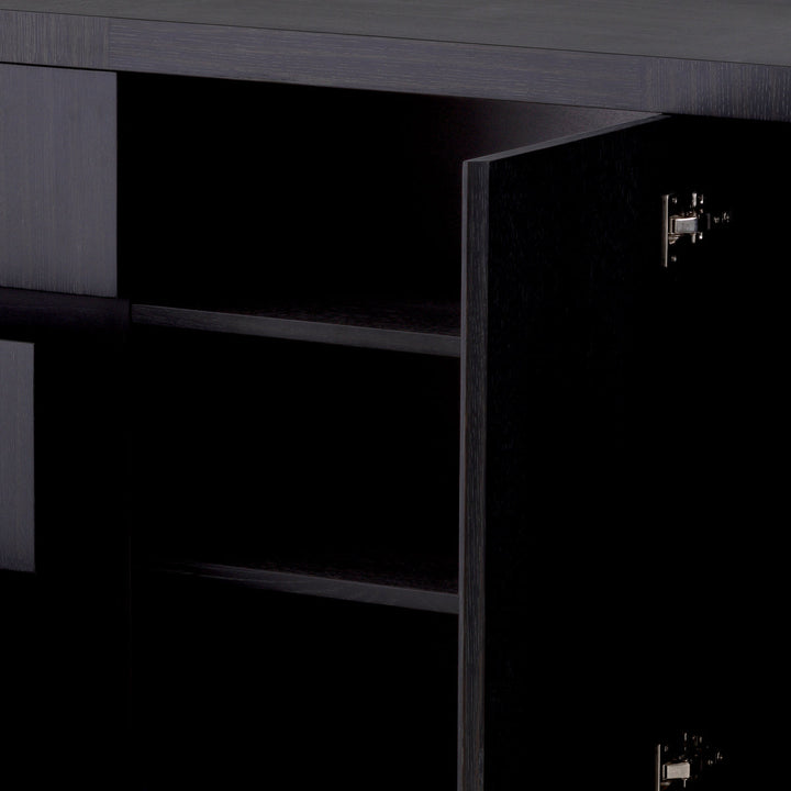 Dresser Crosby Charcoal Grey Oak Veneer Furniture Eichholtz