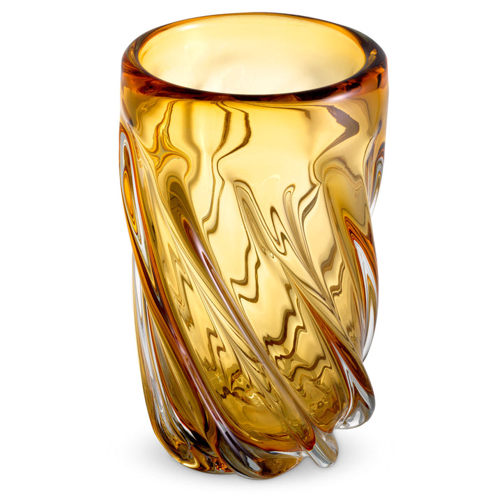 Vase Angelito L Hand Blown Glass Yellow Colour Accessories Eichholtz