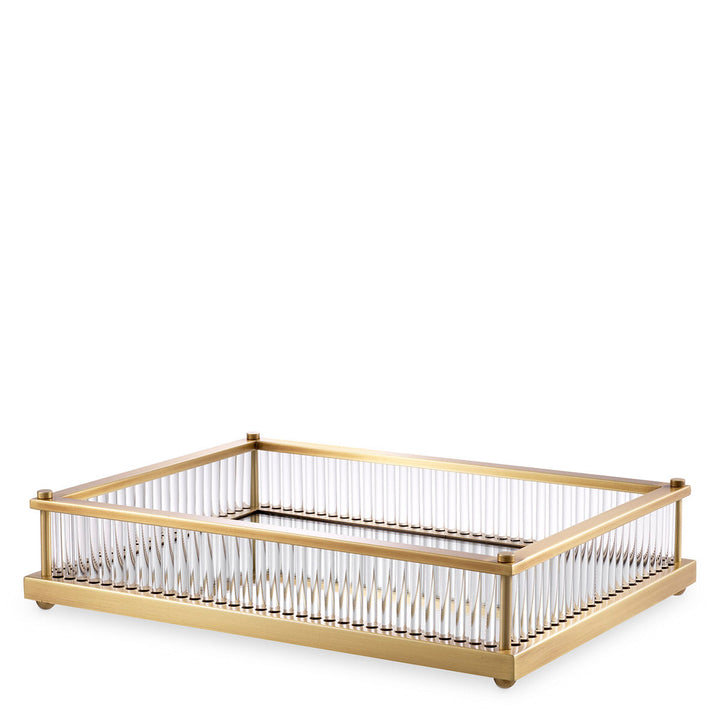 Tray Cora Rectangular Antique Brass Finish Accessories Eichholtz