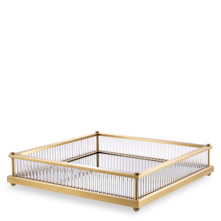 Tray Cora Square Antique Brass Finish Accessories Eichholtz