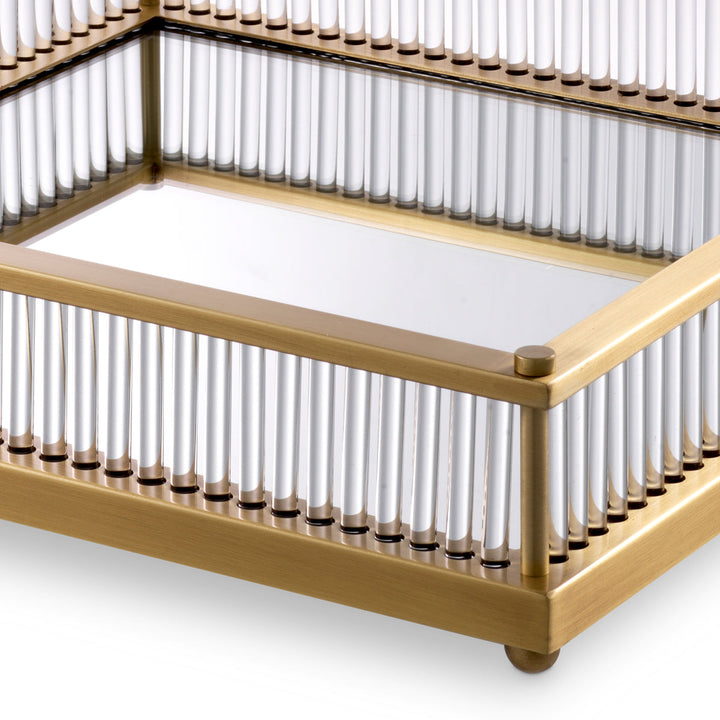 Tray Cora Square Antique Brass Finish Accessories Eichholtz