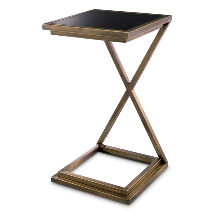 Side Table Cross Vintage Brass Finish Tables Eichholtz