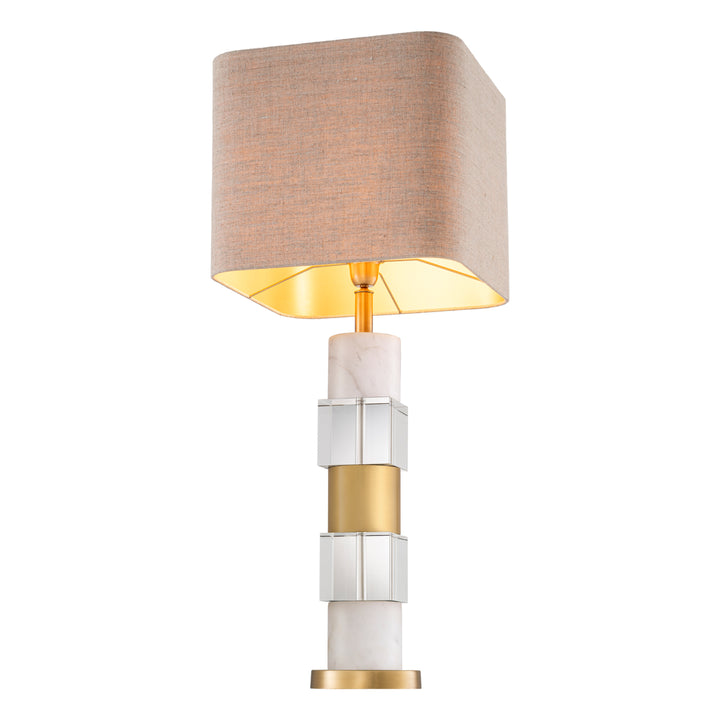 Table Lamp Cullingham Antique Brass Finish White Marble Lighting Eichholtz