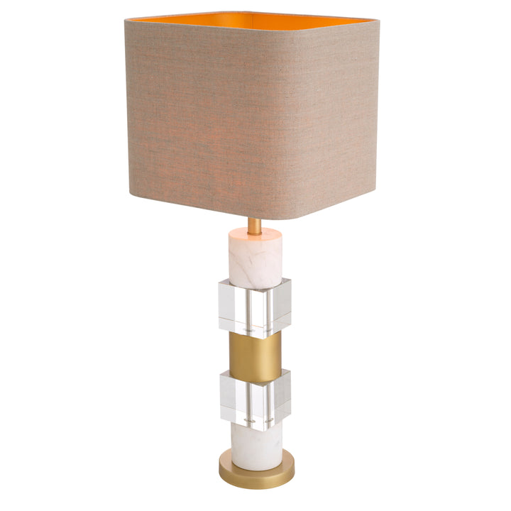 Table Lamp Cullingham Antique Brass Finish White Marble Lighting Eichholtz