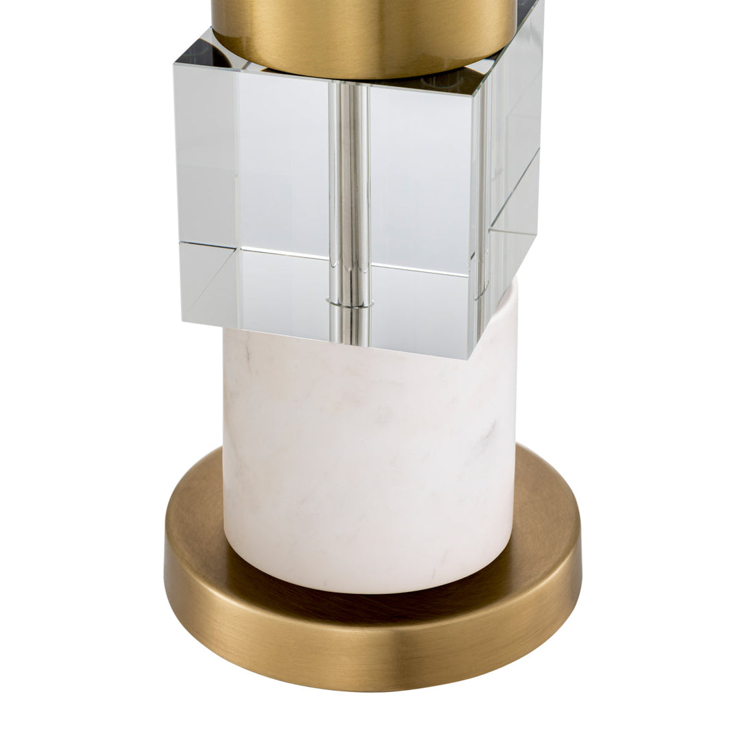 Table Lamp Cullingham Antique Brass Finish White Marble Lighting Eichholtz
