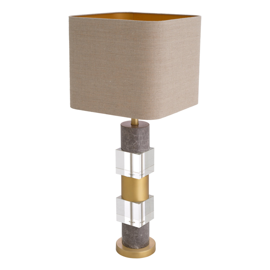 Table Lamp Cullingham Antique Brass Finish Grey Marble Lighting Eichholtz