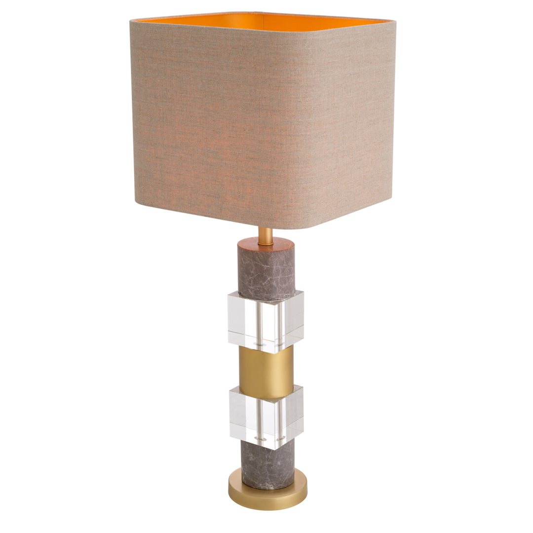 Table Lamp Cullingham Antique Brass Finish Grey Marble Lighting Eichholtz