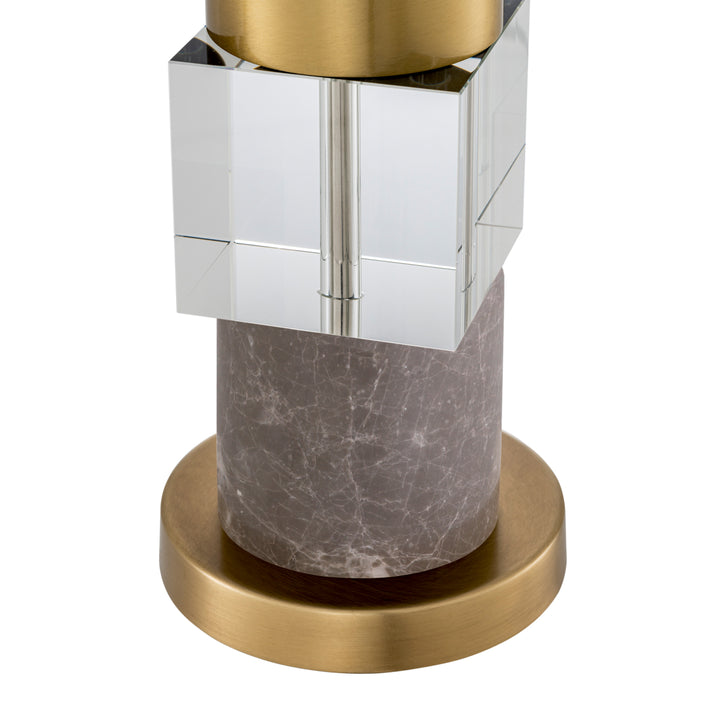 Table Lamp Cullingham Antique Brass Finish Grey Marble Lighting Eichholtz