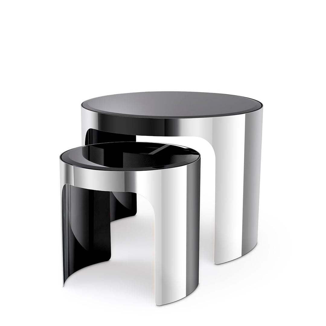 Side Table Piemonte Set Of 2 Polished Stainless Steel Furniture Eichholtz