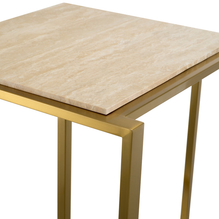 Side Table Cocktail Brushed Brass Finish Tables Eichholtz