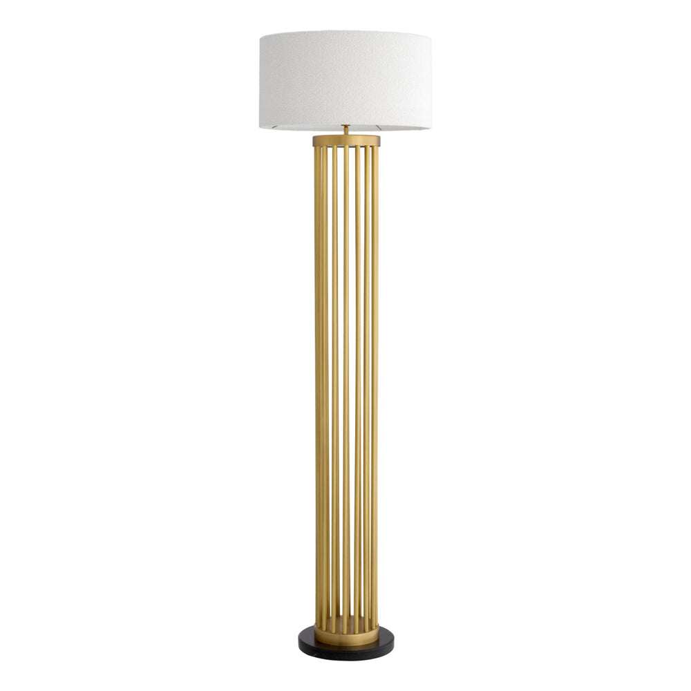 Floor Lamp Condo Antique Brass Finish Black Marble Base Lighting Eichholtz
