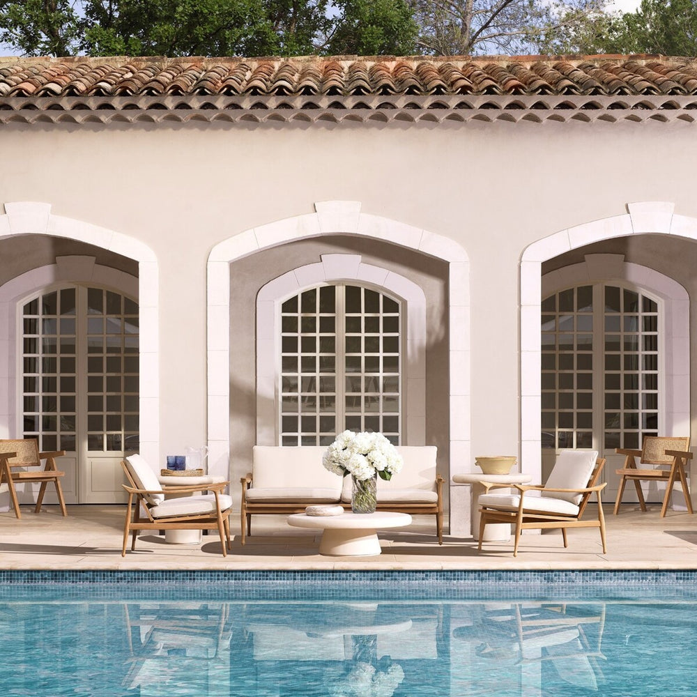 Outdoor Sofa Manzo Natural Teak Outdoor Eichholtz