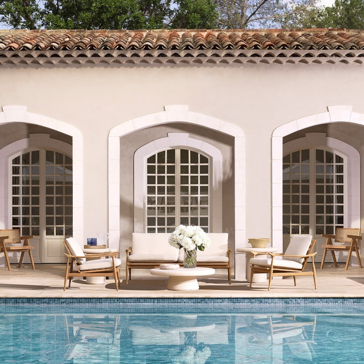 Outdoor Sofa Manzo Natural Teak Outdoor Eichholtz