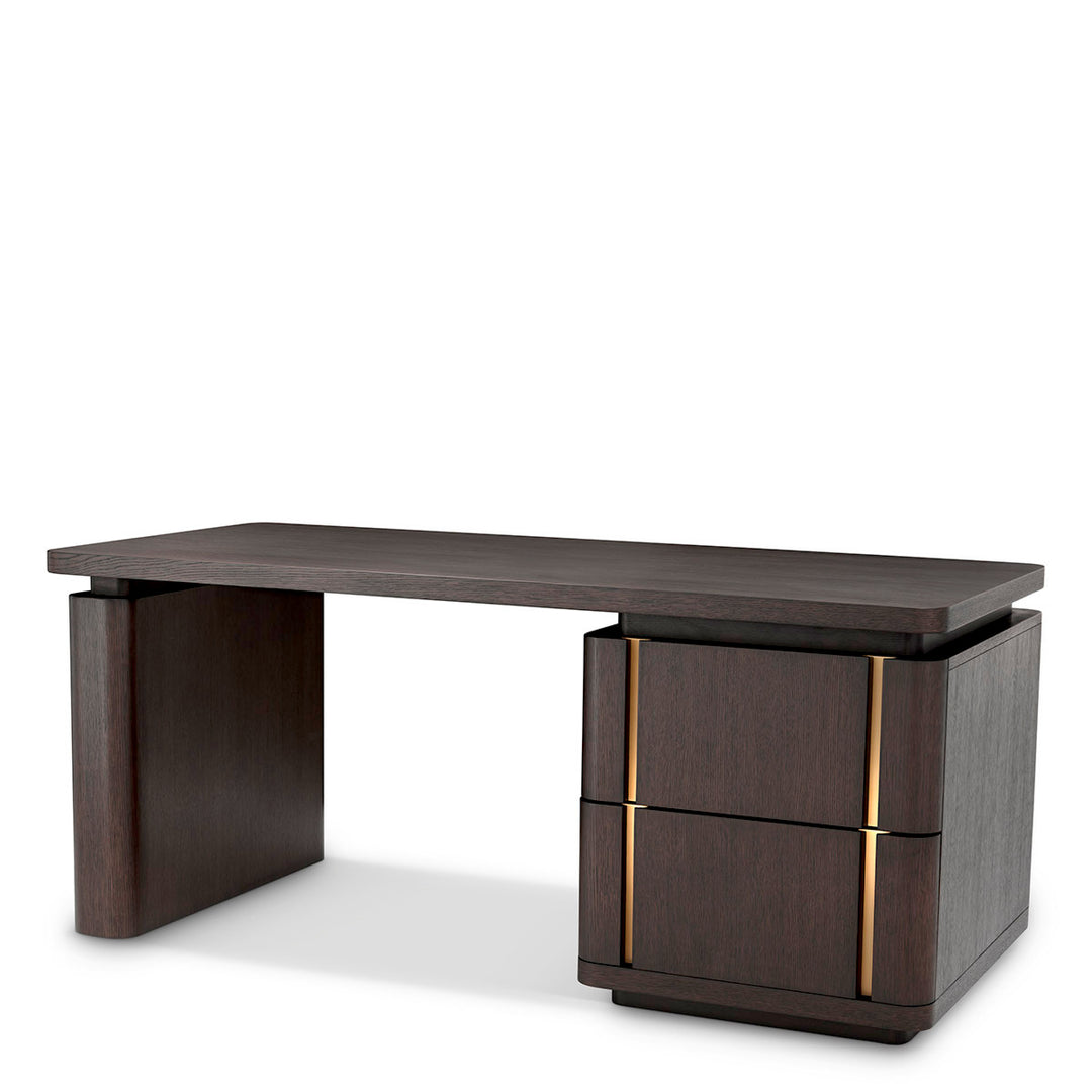 Desk Modesto Mocha Oak Veneer Tables Eichholtz