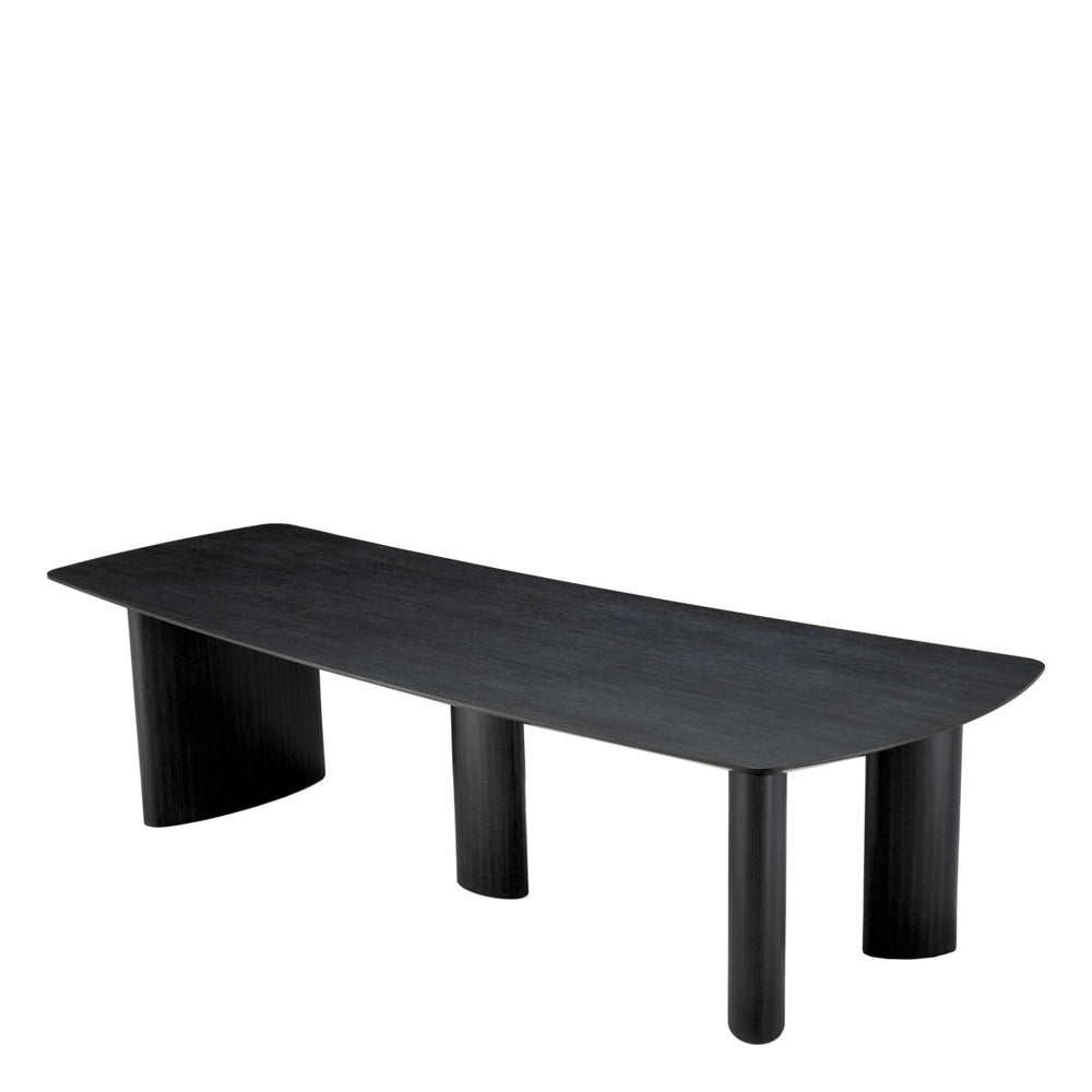 Dining Table Bergman L Charcoal Grey Oak Veneer Furniture Eichholtz