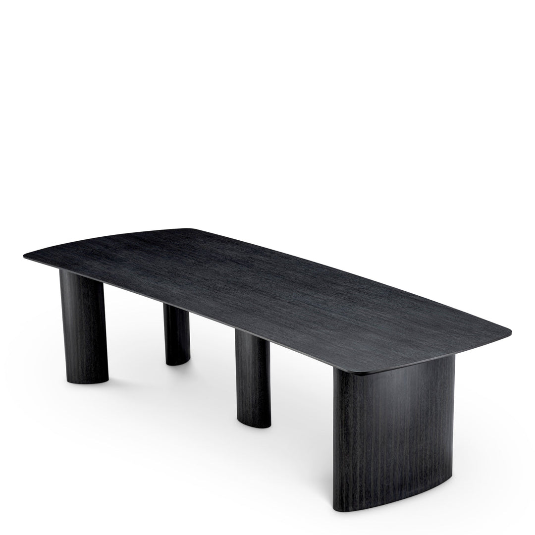 Dining Table Bergman L Charcoal Grey Oak Veneer Furniture Eichholtz