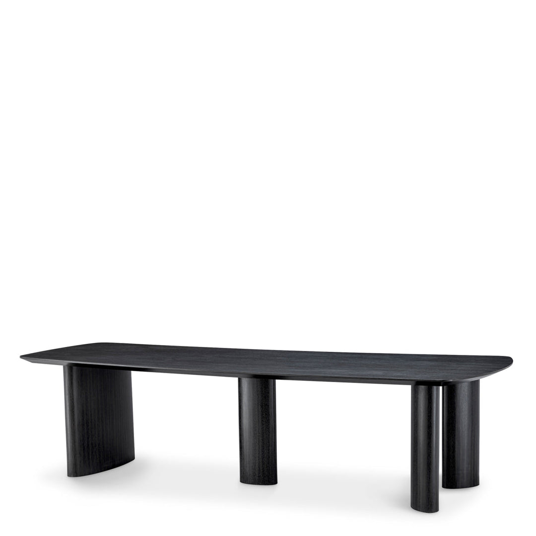 Dining Table Bergman L Charcoal Grey Oak Veneer Furniture Eichholtz