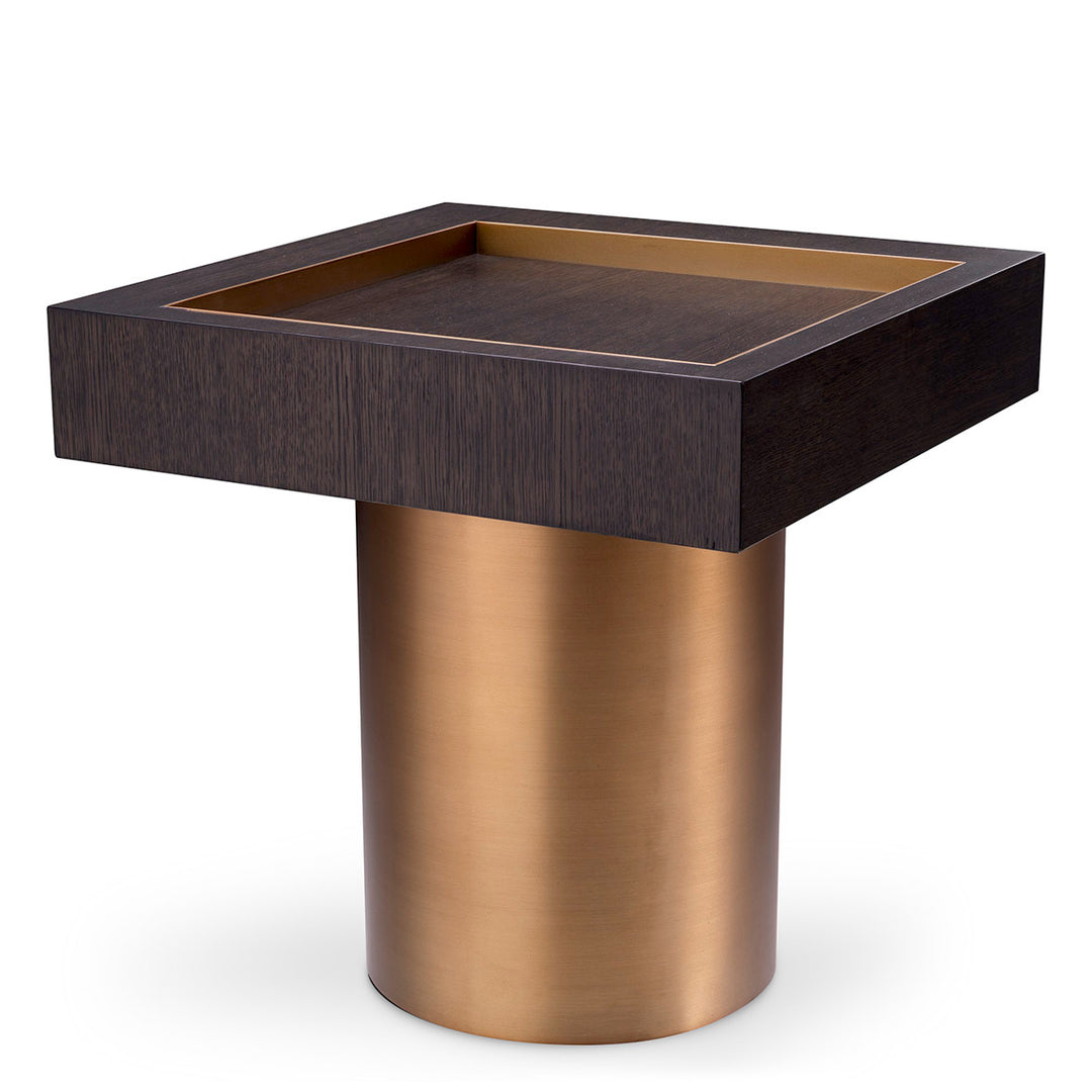 Side Table Otus Square Mocha Oak Veneer Tables Eichholtz