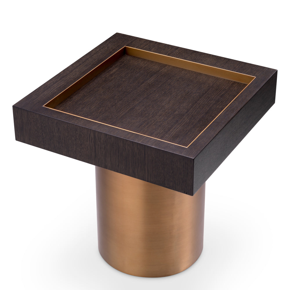 Side Table Otus Square Mocha Oak Veneer Tables Eichholtz