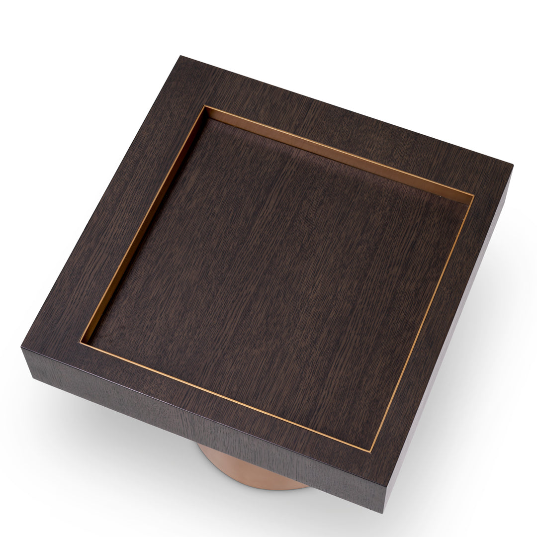 Side Table Otus Square Mocha Oak Veneer Tables Eichholtz