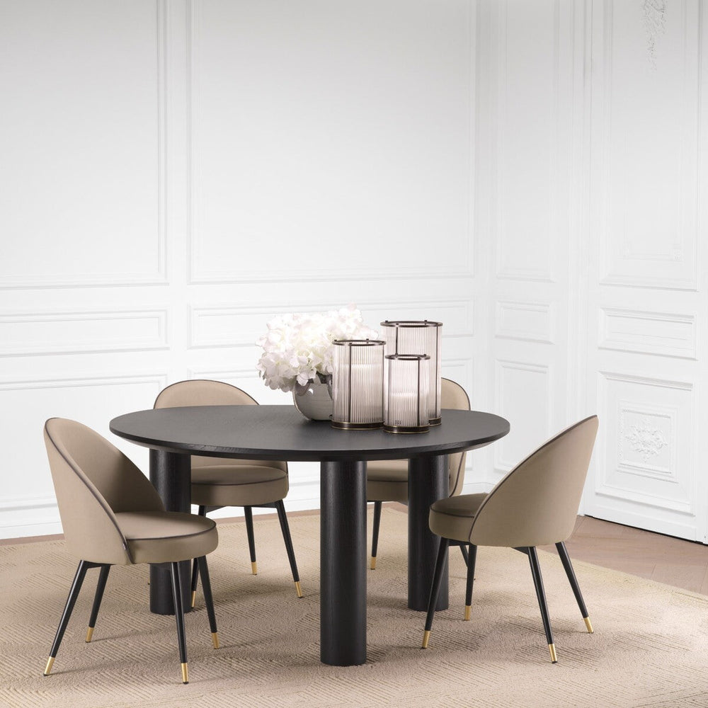 Dining Table Lombardo Black Veneer Tables Eichholtz