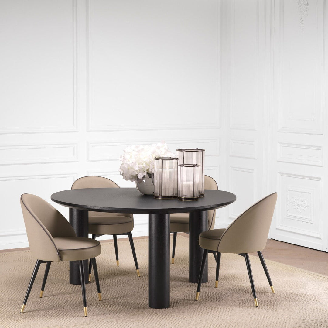 Dining Table Lombardo Black Veneer Tables Eichholtz