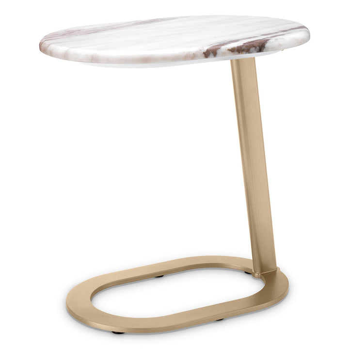 Side Table Oyo Brushed Brass Finish Marble Top Furniture Eichholtz