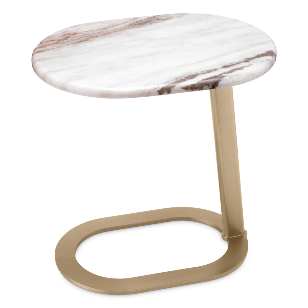 Side Table Oyo Brushed Brass Finish Marble Top Furniture Eichholtz
