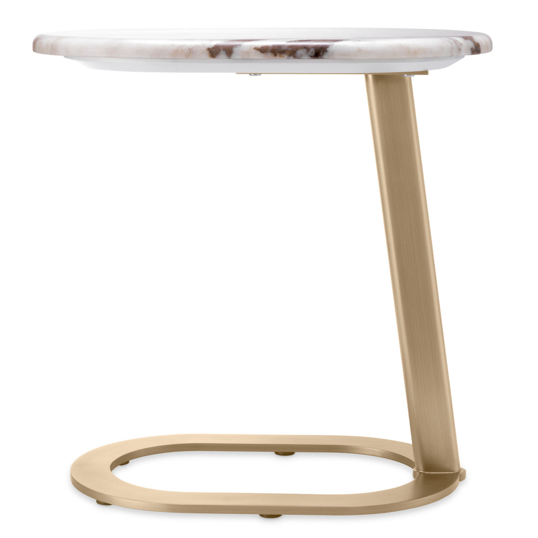Side Table Oyo Brushed Brass Finish Marble Top Furniture Eichholtz