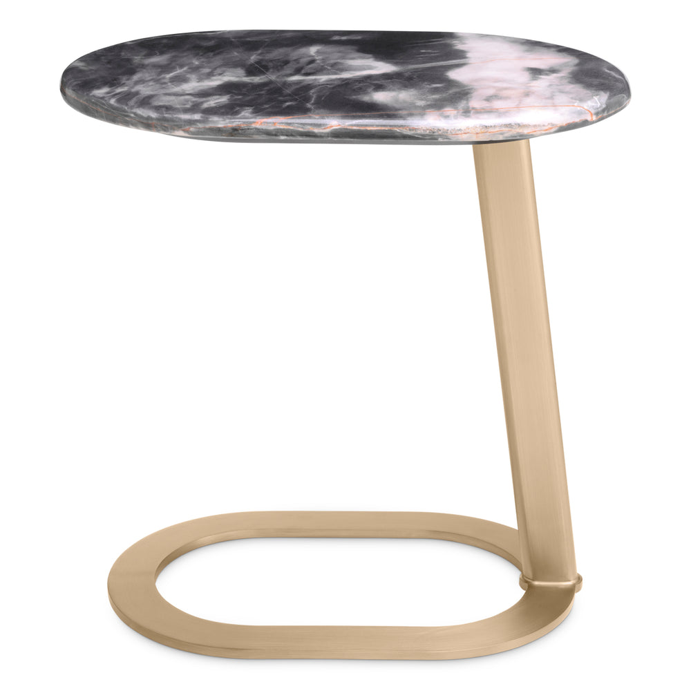 Side Table Oyo Brushed Brass Finish Black Marble Top Furniture Eichholtz