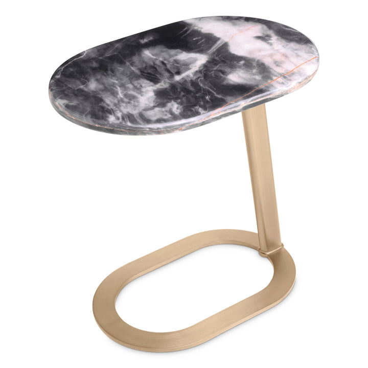 Side Table Oyo Brushed Brass Finish Black Marble Top Furniture Eichholtz
