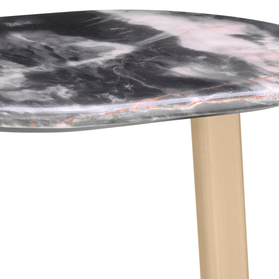 Side Table Oyo Brushed Brass Finish Black Marble Top Furniture Eichholtz