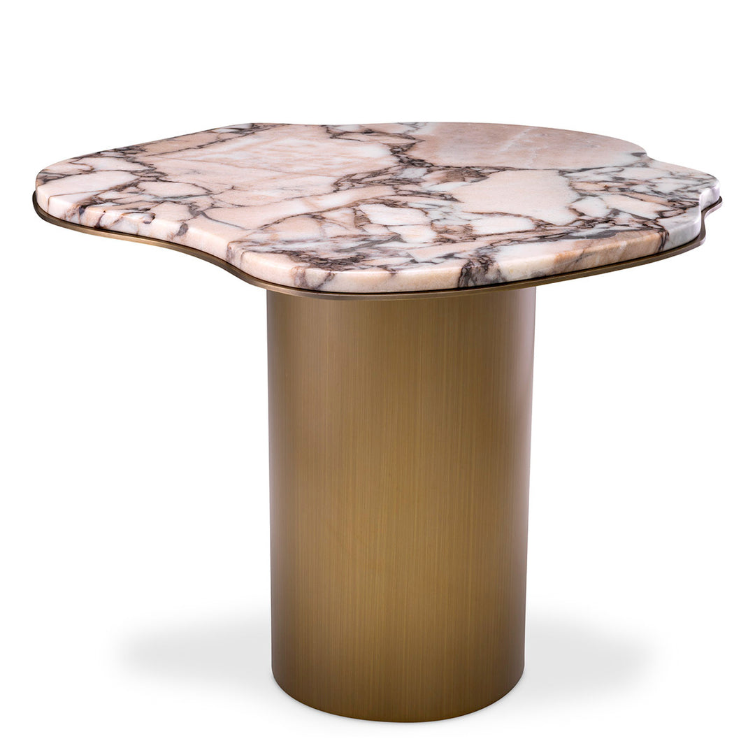 Side Table Shapiro Brushed Brass Finish Marble Top Furniture Eichholtz