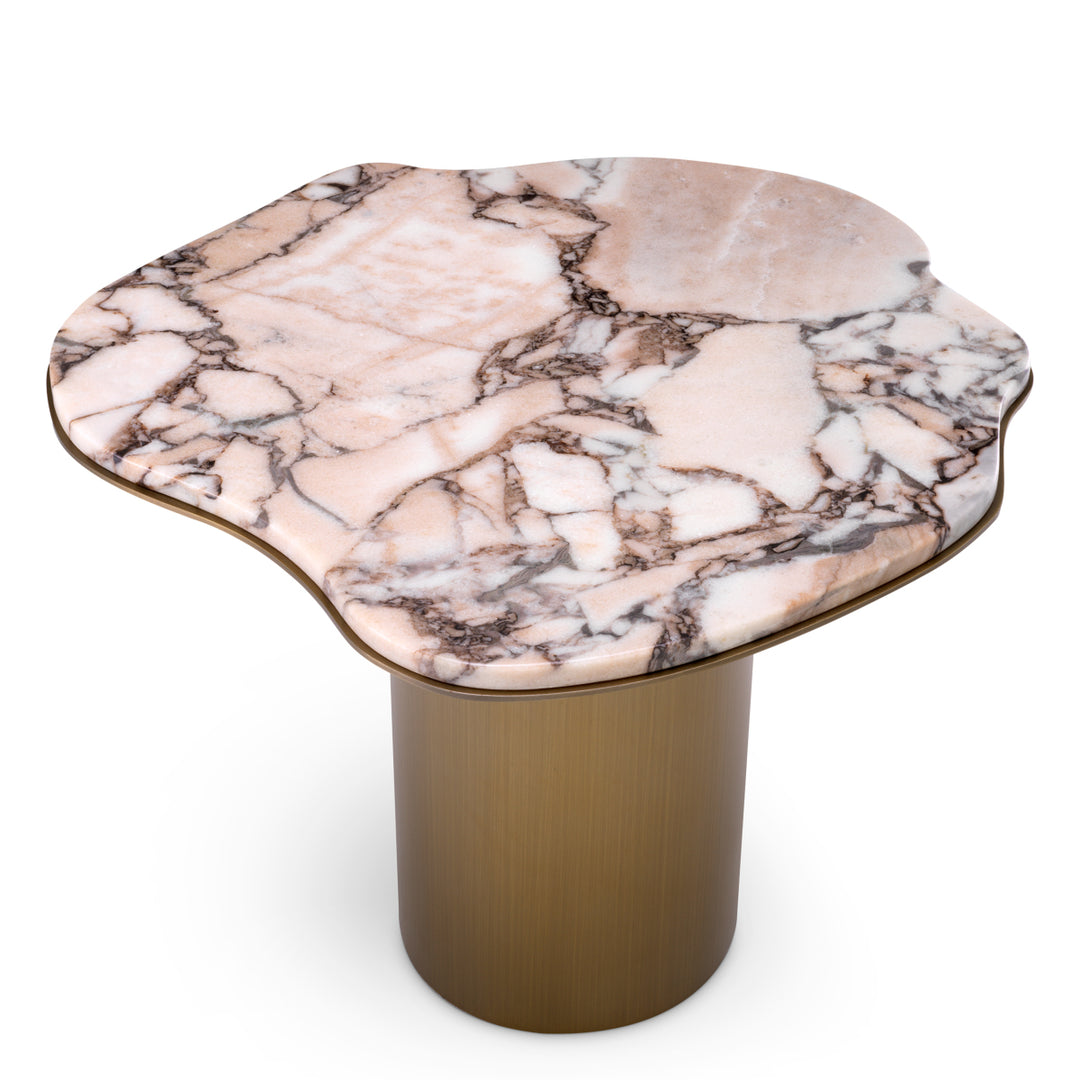 Side Table Shapiro Brushed Brass Finish Marble Top Furniture Eichholtz