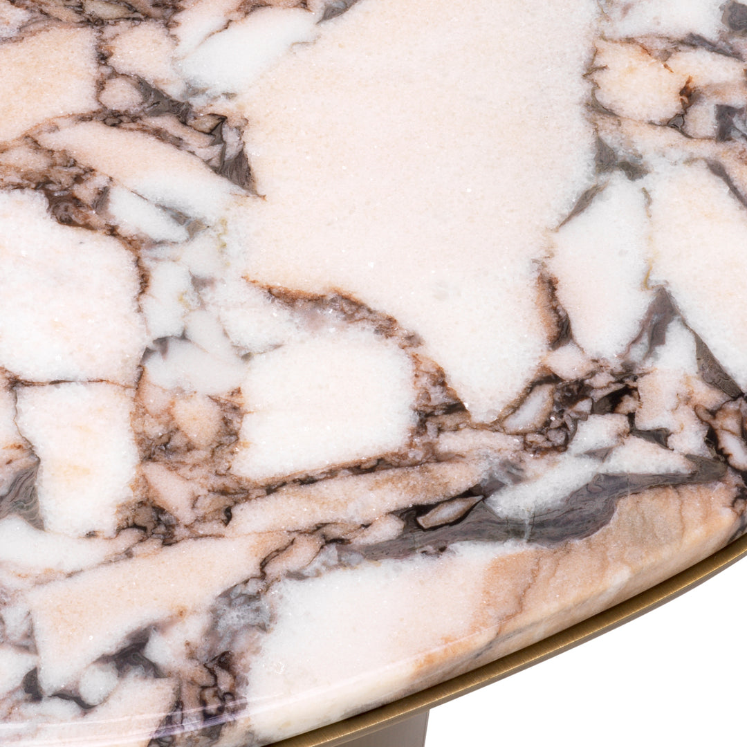 Side Table Shapiro Brushed Brass Finish Marble Top Furniture Eichholtz