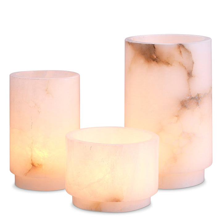 Tealight Holder Leonidas Set Of 3 Alabaster Accessories Eichholtz