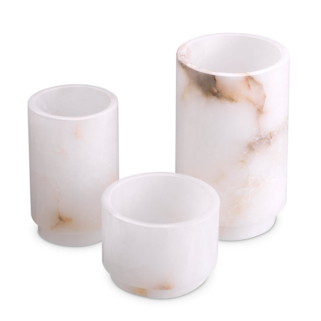 Tealight Holder Leonidas Set Of 3 Alabaster Accessories Eichholtz