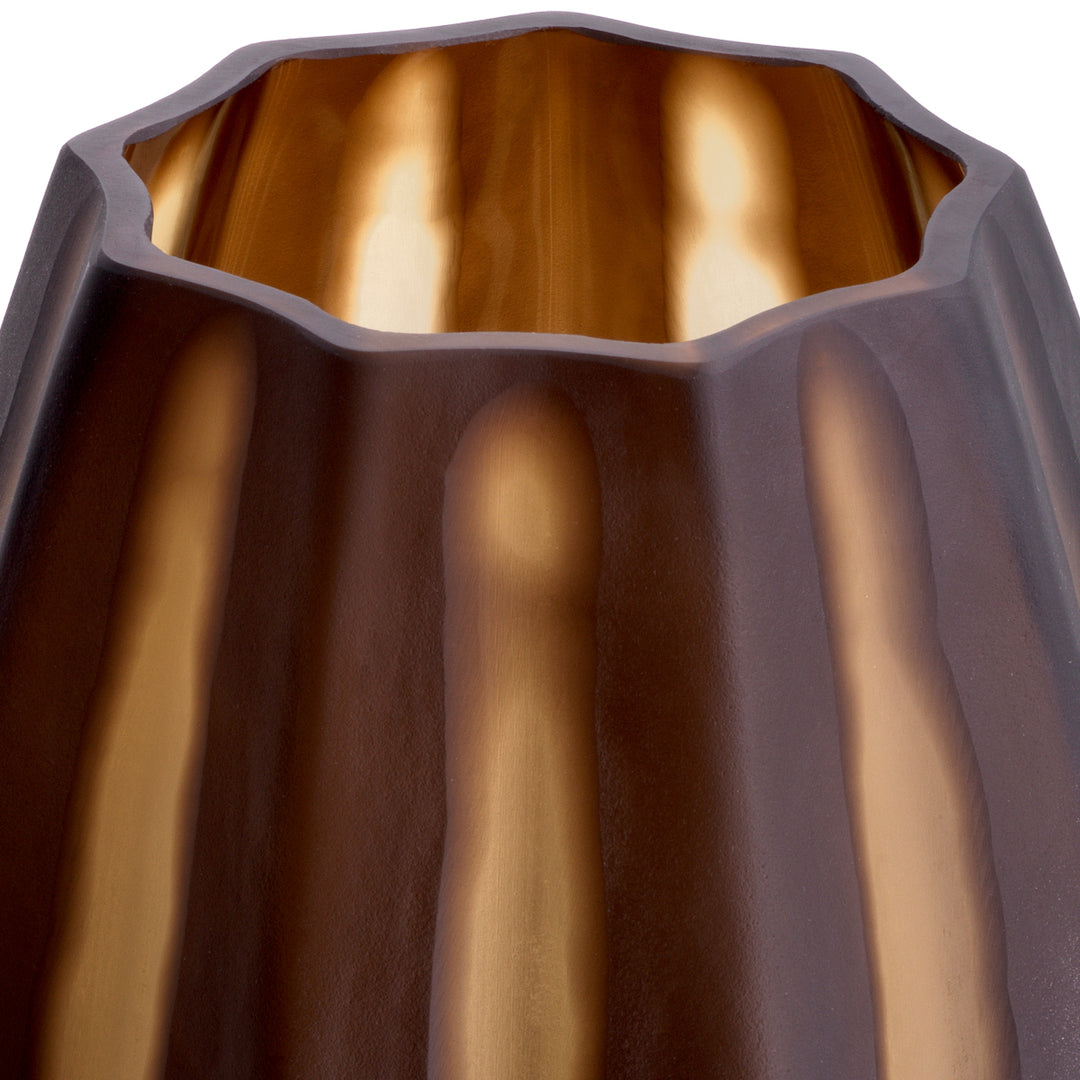 Vase Tiara S Hand Blown Glass Dark Brown Colour Accessories Eichholtz
