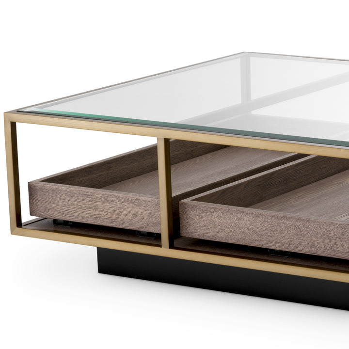 Coffee Table Roxton Brushed Brass Finish Tables Eichholtz