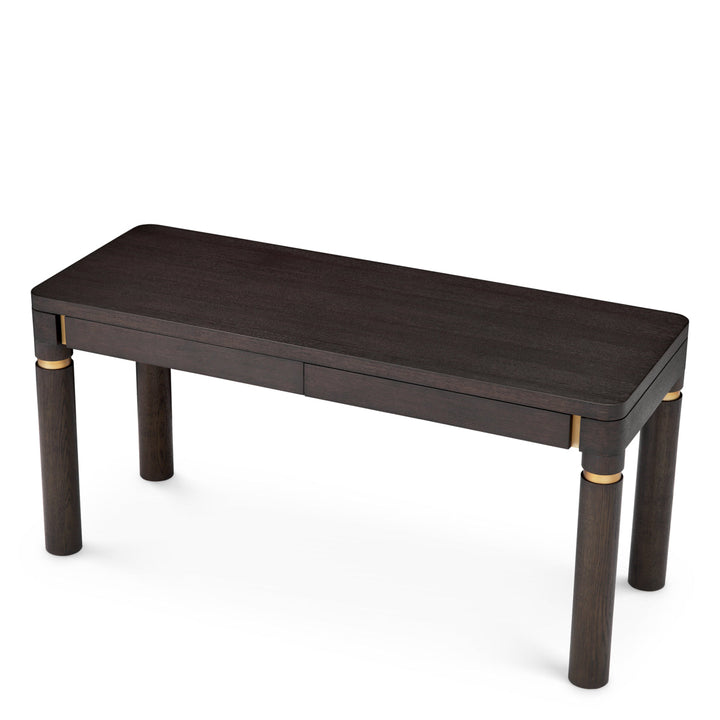 Desk Carmel Mocha Oak Veneer Furniture Eichholtz