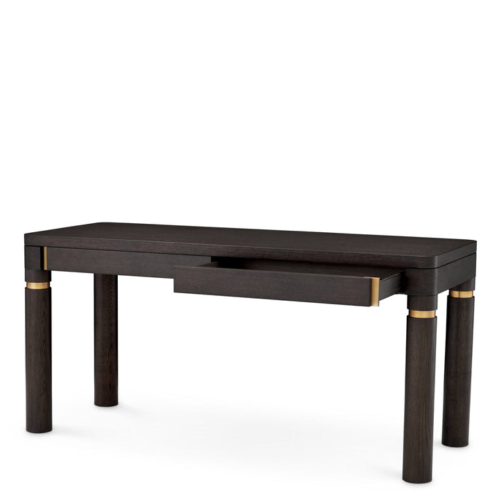 Desk Carmel Mocha Oak Veneer Furniture Eichholtz
