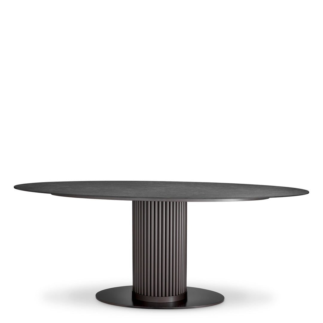 Dining Table Volterra Oval Bronze Finish Outdoor Eichholtz
