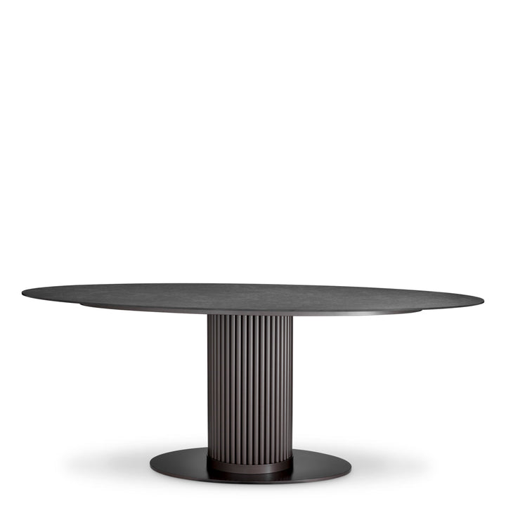 Dining Table Volterra Oval Bronze Finish Outdoor Eichholtz