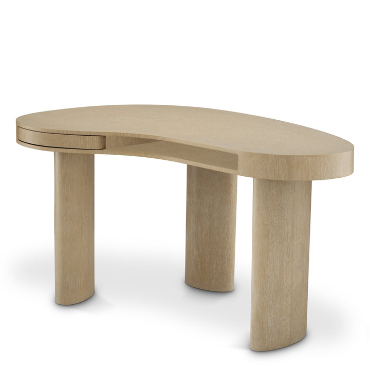 Desk Vence Washed Oak Veneer Tables Eichholtz