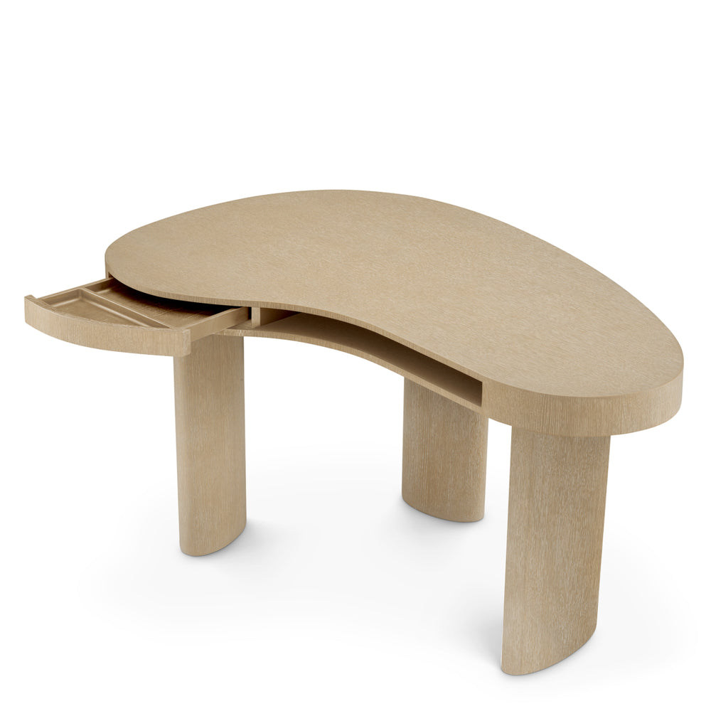 Desk Vence Washed Oak Veneer Tables Eichholtz