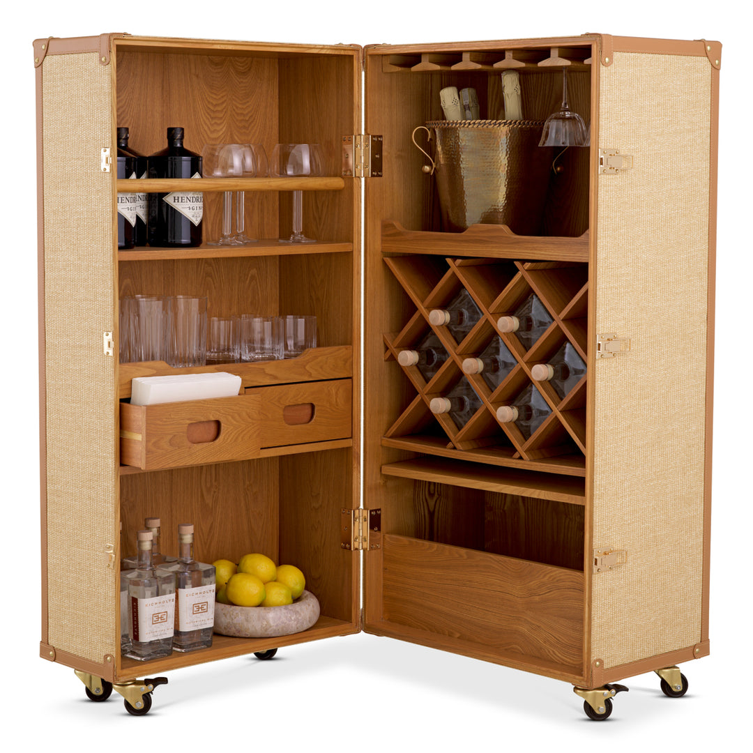 Bar Cabinet Martini Bianco Rattan Look Cabinets Eichholtz