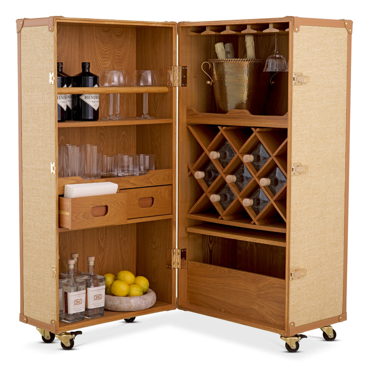 Bar Cabinet Martini Bianco Rattan Look Cabinets Eichholtz